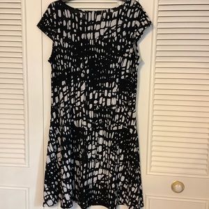 Ladies dress.  Black and white print